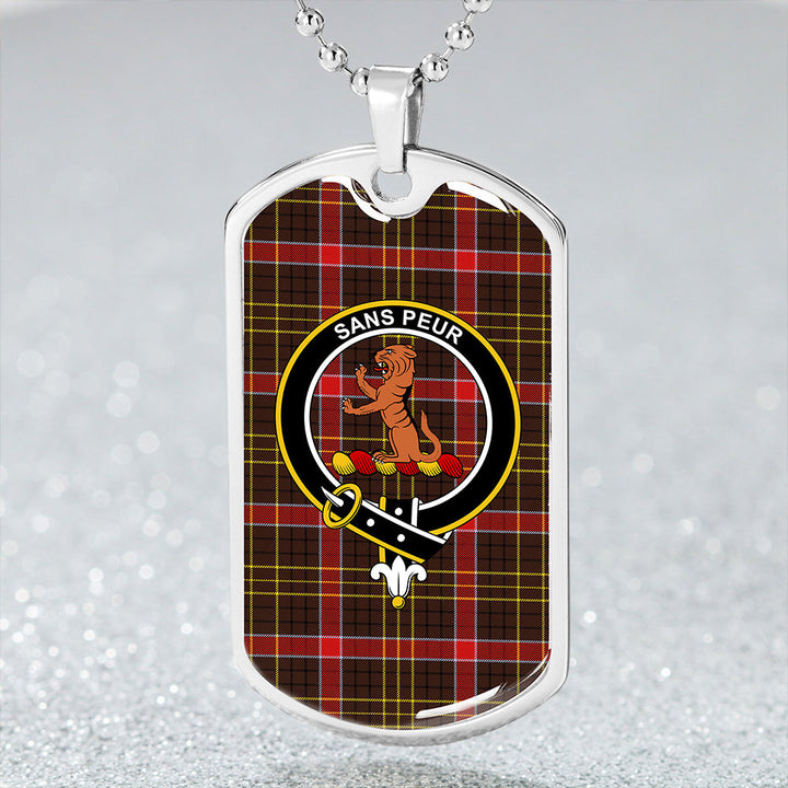 Sutherland of Duffus Modern Clan Badge Classic Tartan Dog Tag Necklace