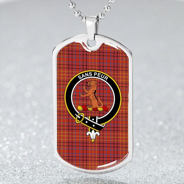 Sutherland of Duffus #2 Ancient Clan Badge Classic Tartan Dog Tag Necklace