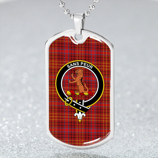 Sutherland of Duffus #2 Modern Clan Badge Classic Tartan Dog Tag Necklace