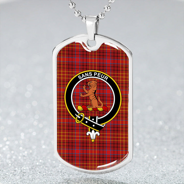 Sutherland of Duffus #2 Modern Clan Badge Classic Tartan Dog Tag Necklace