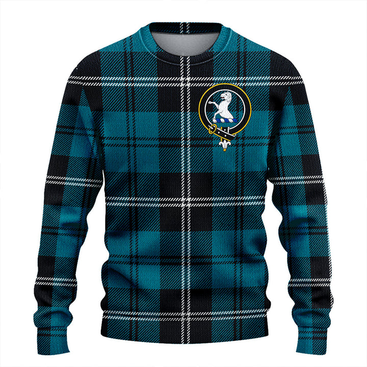 Swan Ancient Clan Badge Tartan Knitted Sweater