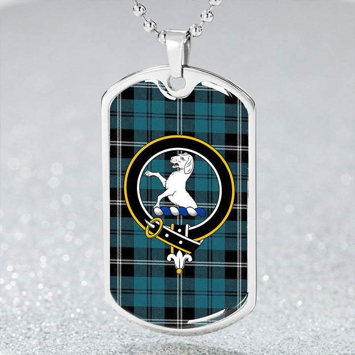 Swan Ancient Clan Badge Classic Tartan Dog Tag Necklace