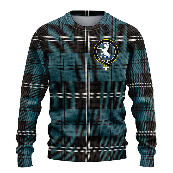 Swan Weathered Clan Badge Tartan Knitted Sweater