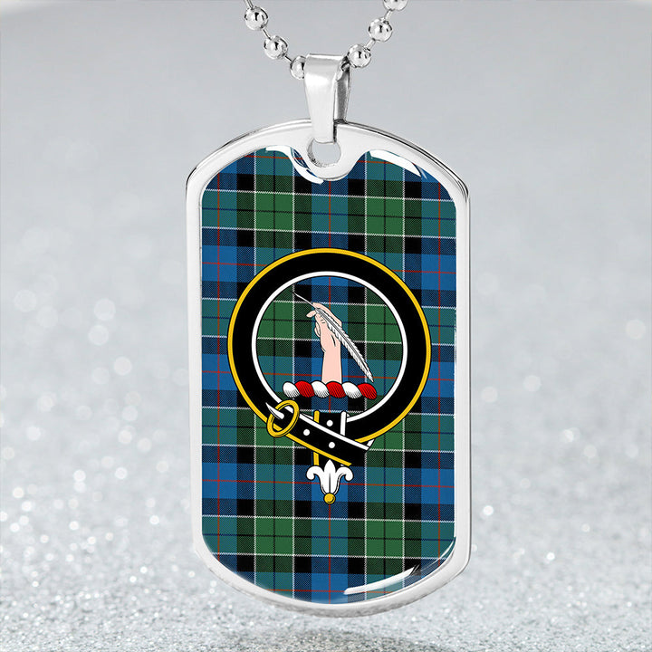 Syme Ancient Clan Badge Classic Tartan Dog Tag Necklace