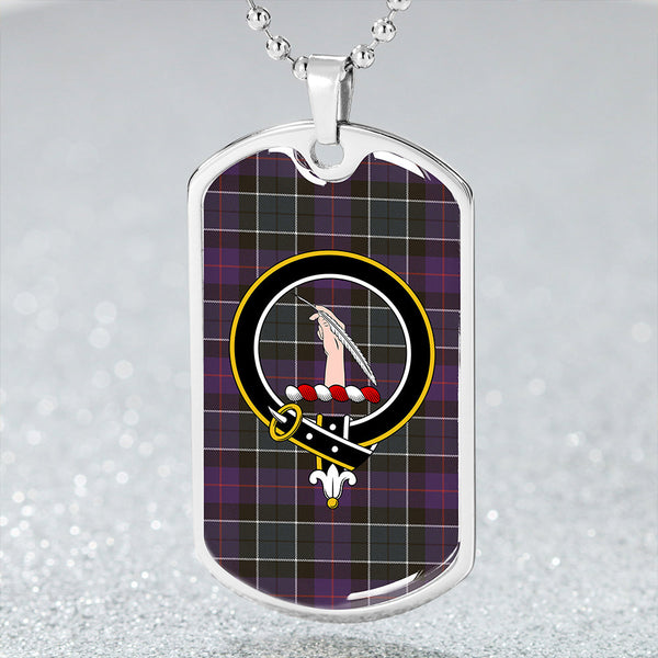 Syme Weathered Clan Badge Classic Tartan Dog Tag Necklace