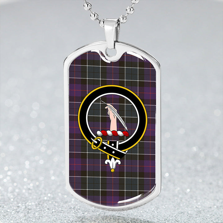 Syme Weathered Clan Badge Classic Tartan Dog Tag Necklace