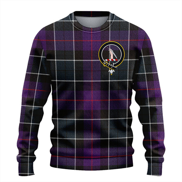Syme Weathered Clan Badge Tartan Knitted Sweater