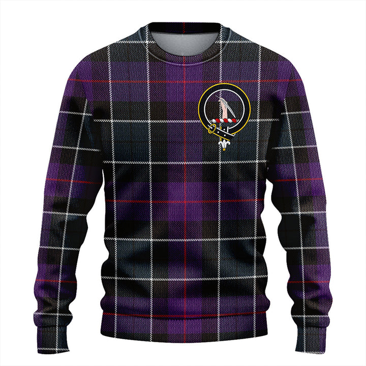 Syme Weathered Clan Badge Tartan Knitted Sweater