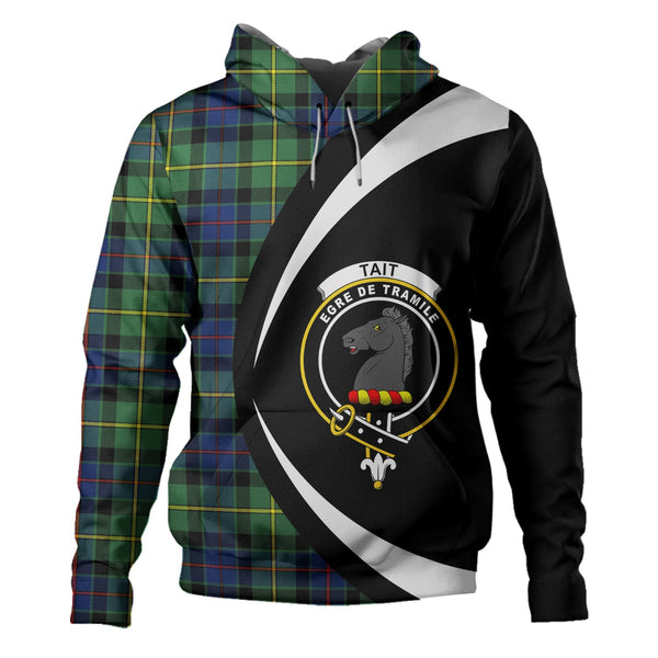Tait Modern Clan Badge Tartan Hoodie Circle Style