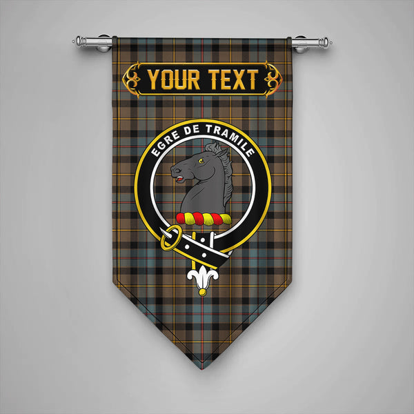Tait Weathered Clan Badge Tartan Gonfalon Personalize
