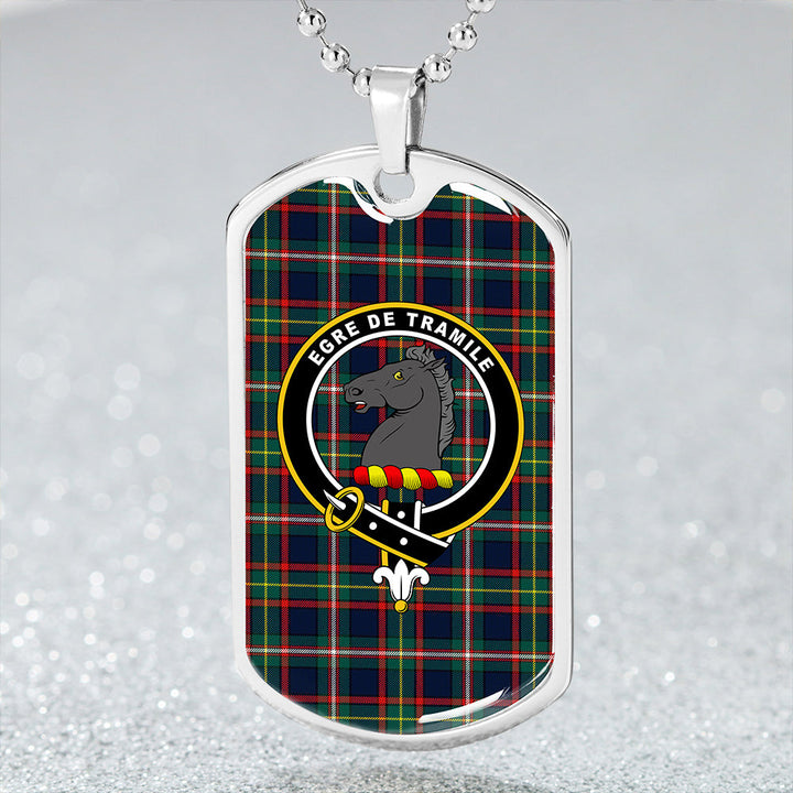 Tait Wedding Modern Clan Badge Classic Tartan Dog Tag Necklace