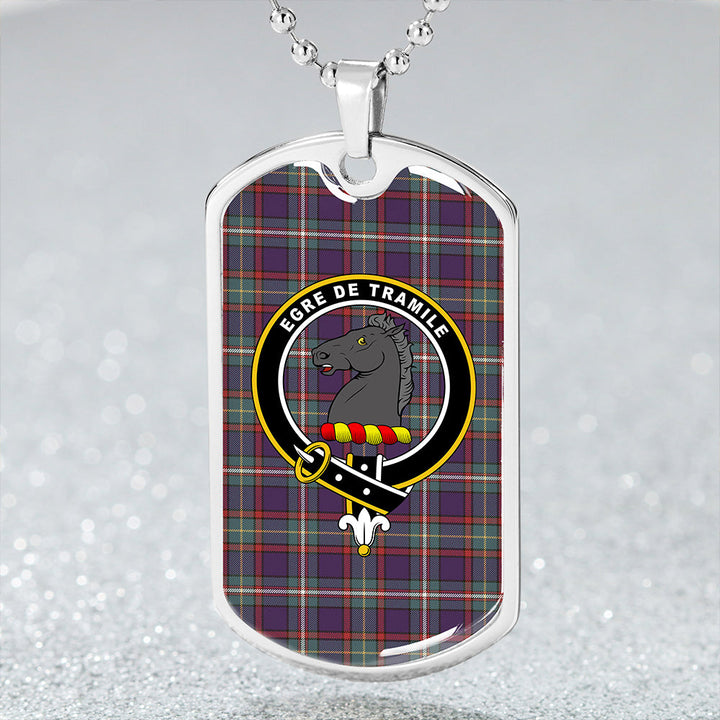 Tait Wedding Weathered Clan Badge Classic Tartan Dog Tag Necklace