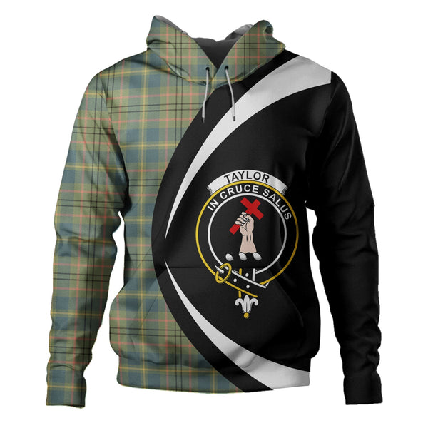Taylor Ancient Clan Badge Tartan Hoodie Circle Style