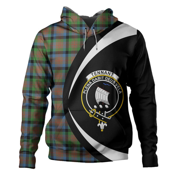 Tennant Ancient Clan Badge Tartan Hoodie Circle Style