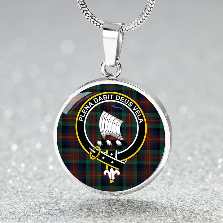 Tennant Modern Clan Badge Tartan Classic Circle Necklace
