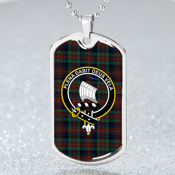 Tennant Modern Clan Badge Classic Tartan Dog Tag Necklace