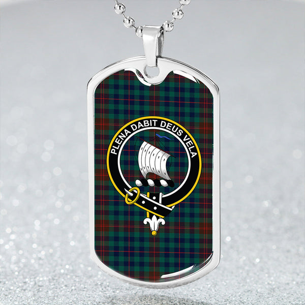 Tennant Yules Modern Clan Badge Classic Tartan Dog Tag Necklace