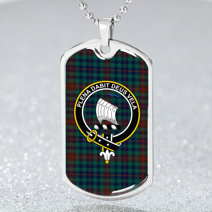 Tennant Yules Modern Clan Badge Classic Tartan Dog Tag Necklace