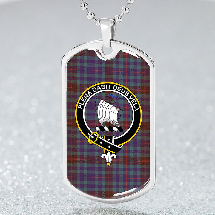 Tennant Yules Weathered Clan Badge Classic Tartan Dog Tag Necklace