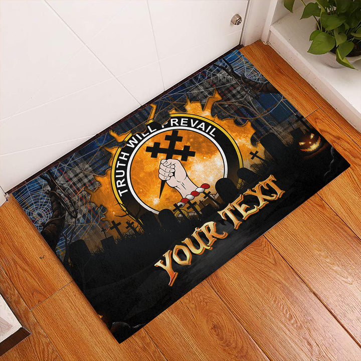 Thompson Variant (Thomson Variant) Ancient Clan Badge Tartan Personalize Doormat Happy Halloween Style