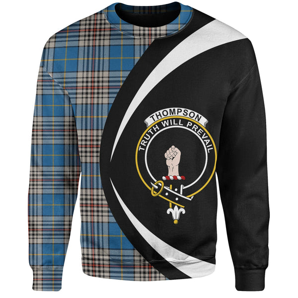 Thompson Variant (Thomson Variant) Ancient Clan Badge Tartan Sweatshirt Circle Style Personalized