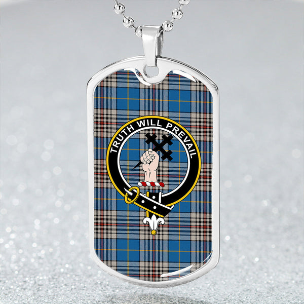 Thompson Variant (Thomson Variant) Ancient Clan Badge Classic Tartan Dog Tag Necklace