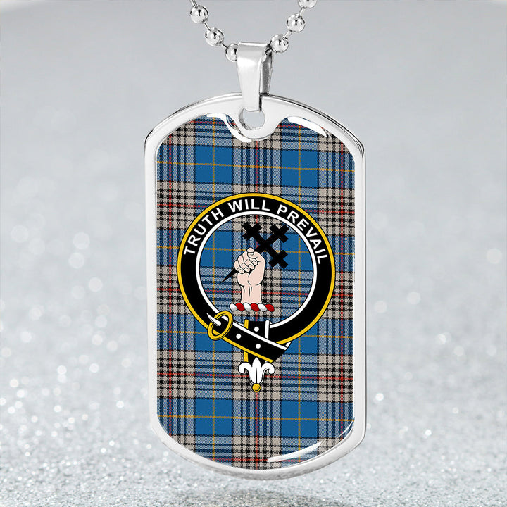Thompson Variant (Thomson Variant) Ancient Clan Badge Classic Tartan Dog Tag Necklace