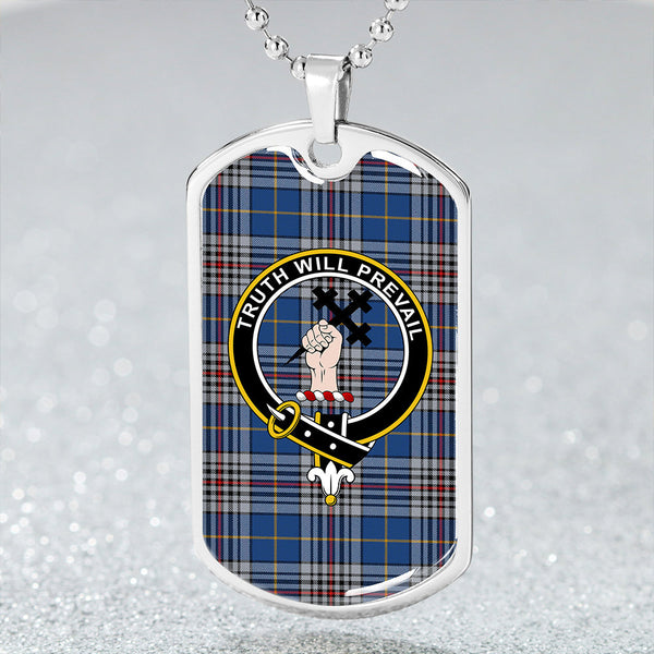 Thompson Variant (Thomson Variant) Modern Clan Badge Classic Tartan Dog Tag Necklace