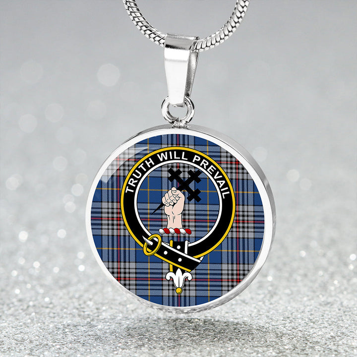Thompson Variant (Thomson Variant) Modern Clan Badge Tartan Classic Circle Necklace