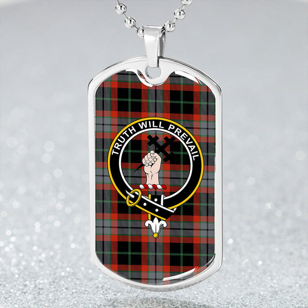 Thomson Black #2 (Thompson Black #2) Ancient Clan Badge Classic Tartan Dog Tag Necklace