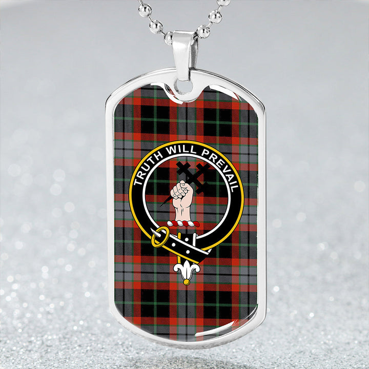 Thomson Black #2 (Thompson Black #2) Ancient Clan Badge Classic Tartan Dog Tag Necklace
