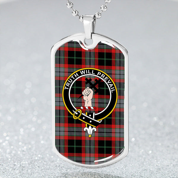 Thomson Black #2 (Thompson Black #2) Modern Clan Badge Classic Tartan Dog Tag Necklace