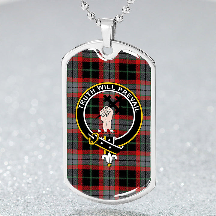 Thomson Black #2 (Thompson Black #2) Modern Clan Badge Classic Tartan Dog Tag Necklace