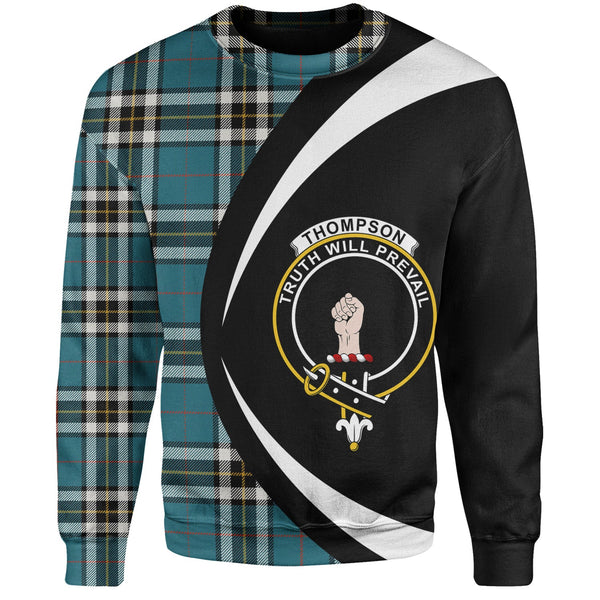 Thomson Blue (MacThomas Blue Thompson Dress) Ancient Clan Badge Tartan Sweatshirt Circle Style Personalized