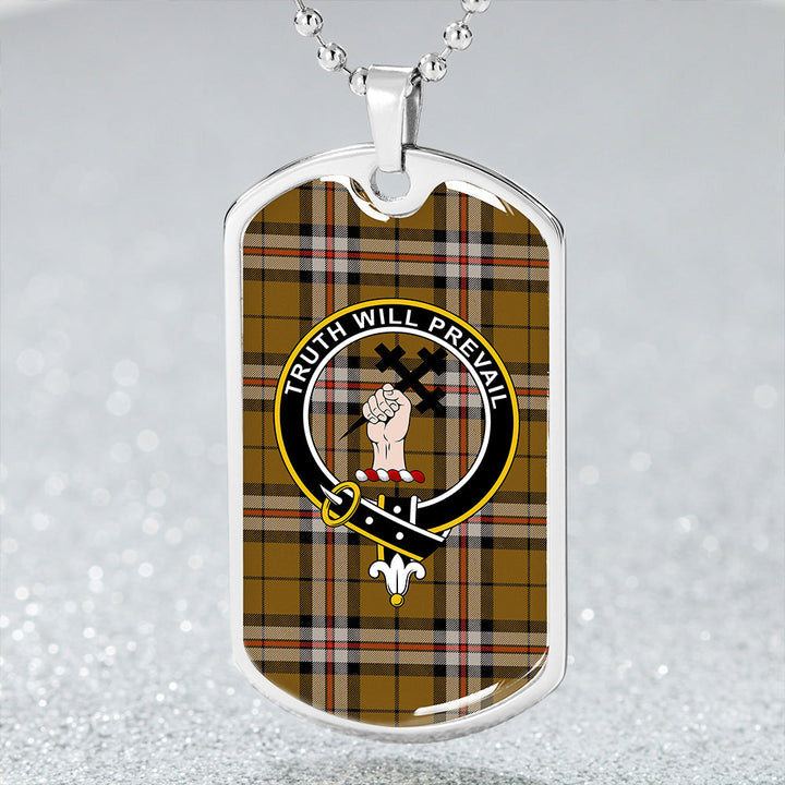 Thomson Camel #2 (Thompson Camel #2) Ancient Clan Badge Classic Tartan Dog Tag Necklace