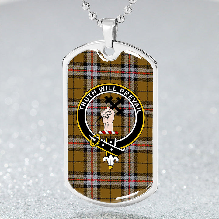 Thomson Camel #2 (Thompson Camel #2) Modern Clan Badge Classic Tartan Dog Tag Necklace