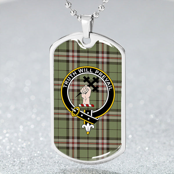 Thomson Camel #2 (Thompson Camel #2) Weathered Clan Badge Classic Tartan Dog Tag Necklace
