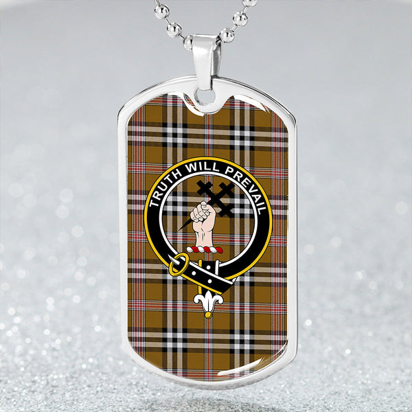 Thomson Camel #3 (Thompson Camel #3) Ancient Clan Badge Classic Tartan Dog Tag Necklace