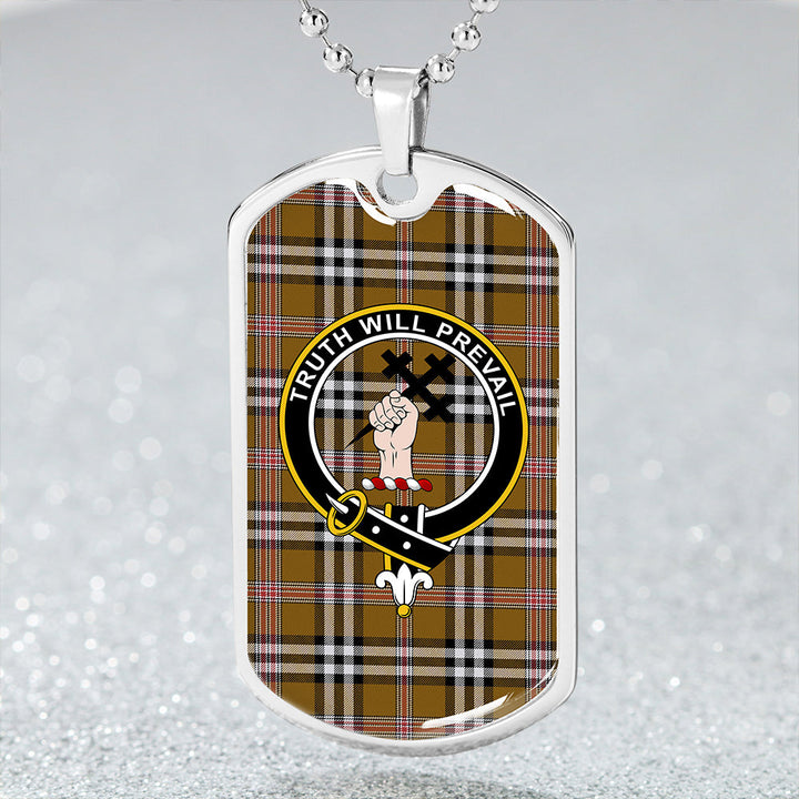 Thomson Camel #3 (Thompson Camel #3) Ancient Clan Badge Classic Tartan Dog Tag Necklace