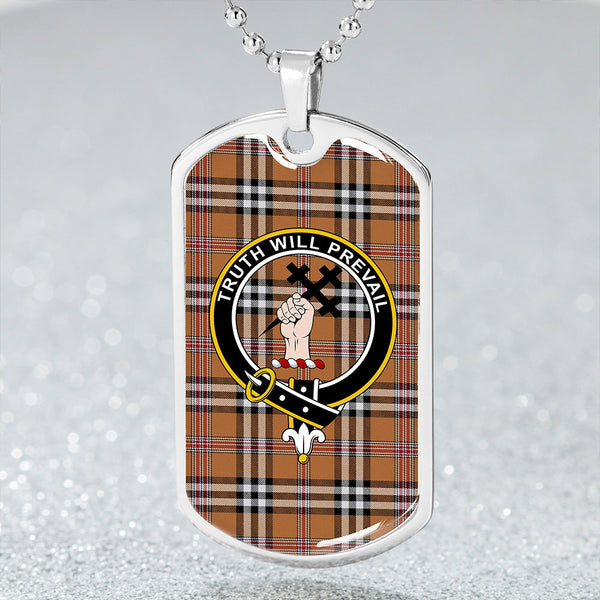 Thomson Camel #3 (Thompson Camel #3) Modern Clan Badge Classic Tartan Dog Tag Necklace
