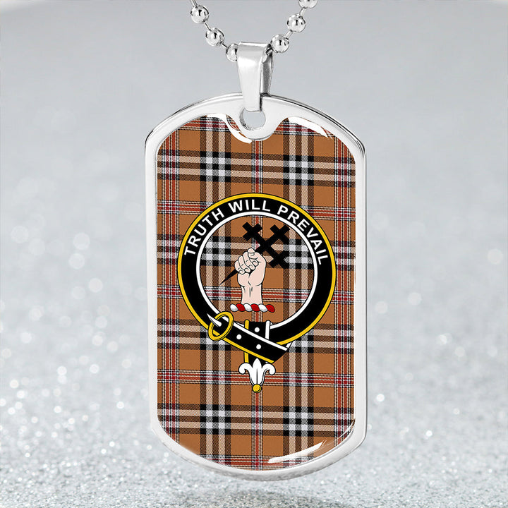 Thomson Camel #3 (Thompson Camel #3) Modern Clan Badge Classic Tartan Dog Tag Necklace