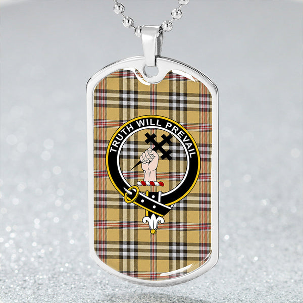 Thomson Camel #3 (Thompson Camel #3) Weathered Clan Badge Classic Tartan Dog Tag Necklace