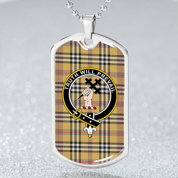Thomson Camel #3 (Thompson Camel #3) Weathered Clan Badge Classic Tartan Dog Tag Necklace