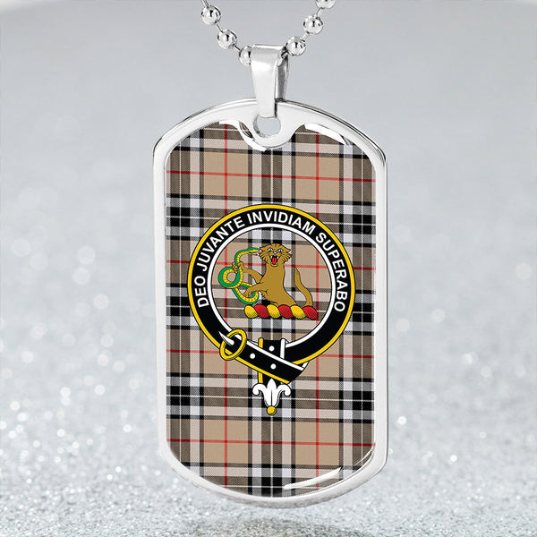 Thomson Camel (MacThomas/Thompson Camel) Modern Clan Badge Classic Tartan Dog Tag Necklace