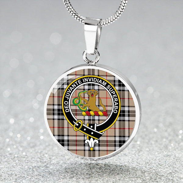 Thomson Camel (MacThomas/Thompson Camel) Modern Clan Badge Tartan Classic Circle Necklace