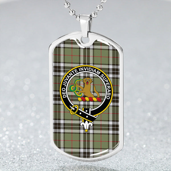 Thomson Camel (MacThomas/Thompson Camel) Weathered Clan Badge Classic Tartan Dog Tag Necklace