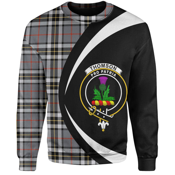 Thomson Grey (MacThomas Thompson Grey) Modern Clan Badge Tartan Sweatshirt Circle Style Personalized
