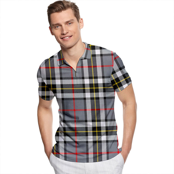 Thomson Grey (MacThomas/Thompson Grey) Ancient Tartan Classic Lapel Zip Short Sleeve Polo
