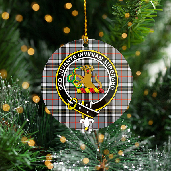 Thomson Grey (MacThomas/Thompson Grey) Modern Clan Badge Tartan Plastic Christmas Ornaments
