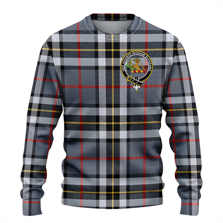 Thomson Grey (MacThomas/Thompson Grey) Modern Clan Badge Tartan Knitted Sweater